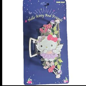 Sanrio Hello Kitty Floral Fairy Hair Clip with Pink and Green